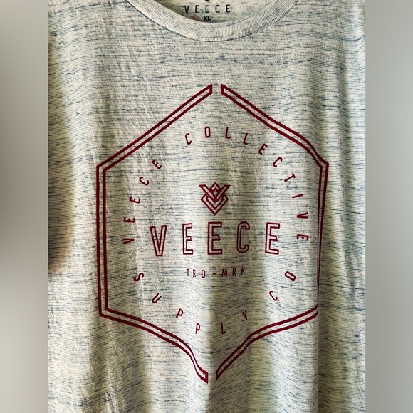 Veece Buckle Graphic Tee Light Heather Blue-White Mens XL - Picture 3 of 3